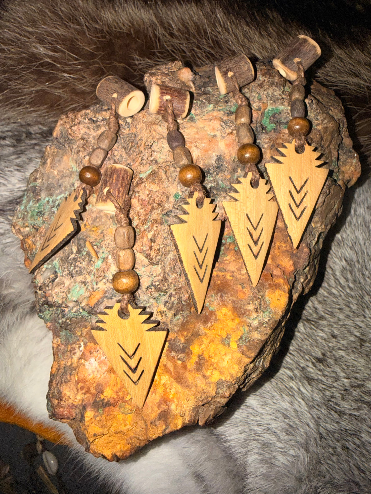 Dangle- wooden arrow head